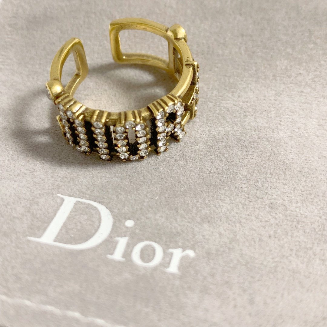 Letter Star Diamond Open Ring