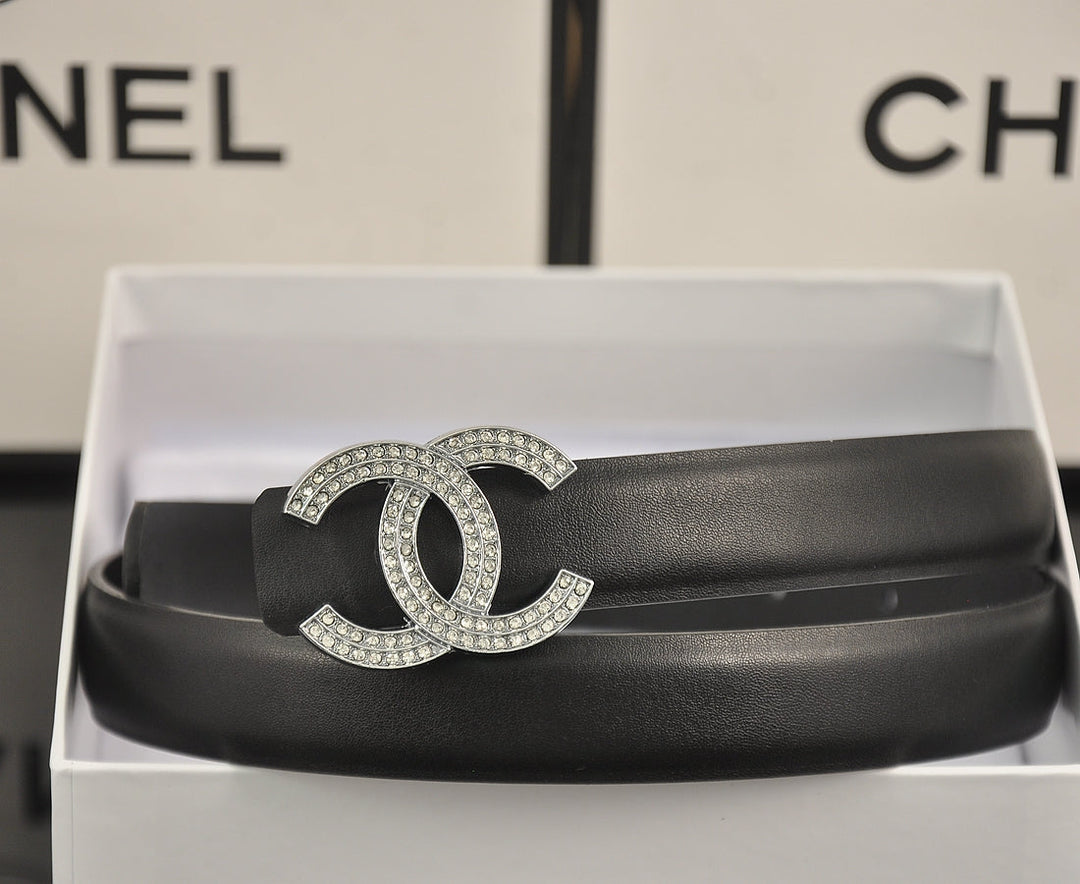 6 colors of fashionable double C diamonds belt