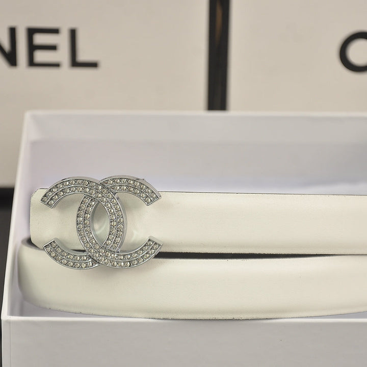 6 colors of fashionable double C diamonds belt