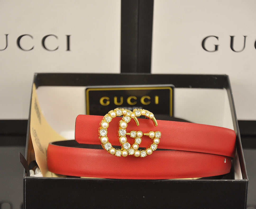 5 Color Fashion Double G Pearl Belt