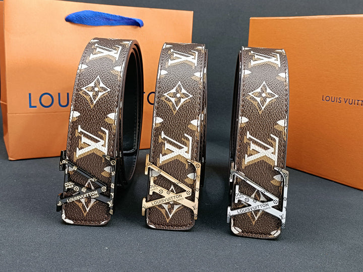 3 Colors luxury four-leaf clover double shadow printed belt