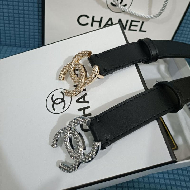 2 Colors Luxury Double C Rhinestone Belt