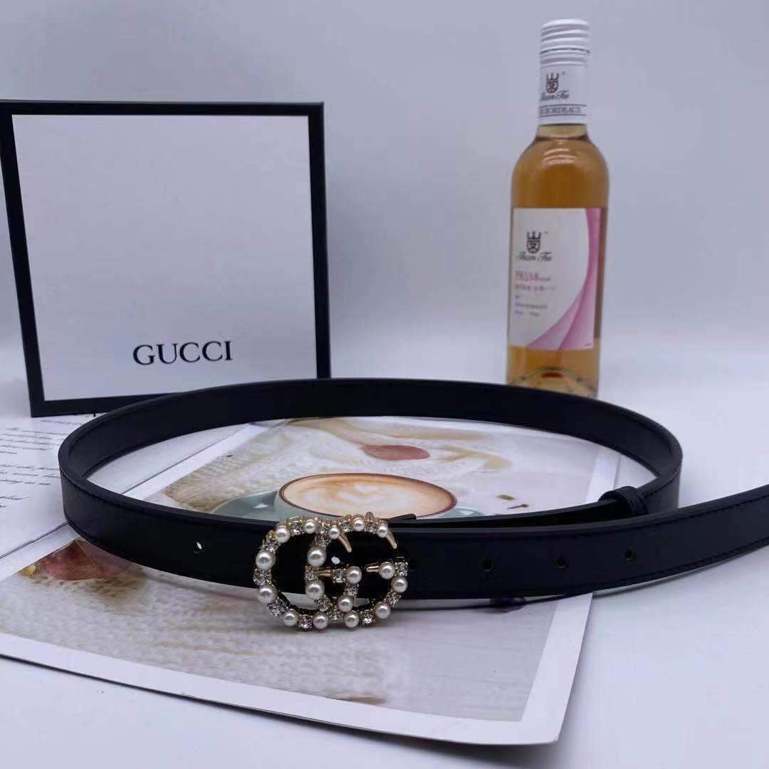 1 Color Luxury Pearl Leather Belt