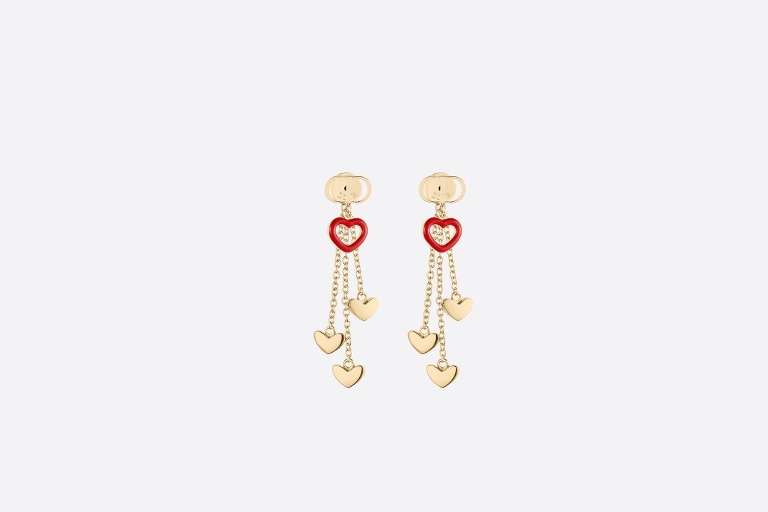 Fashion love long gold earrings