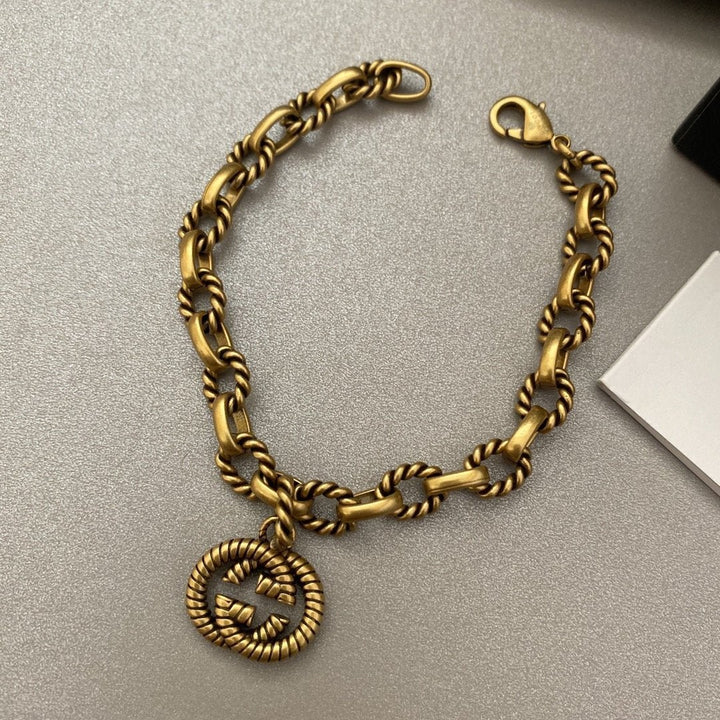 Vintage Double G Pendant Bracelet