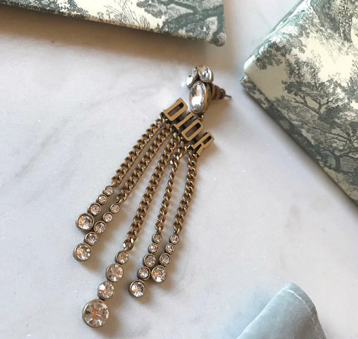 Rhinestone Tassel Earrings