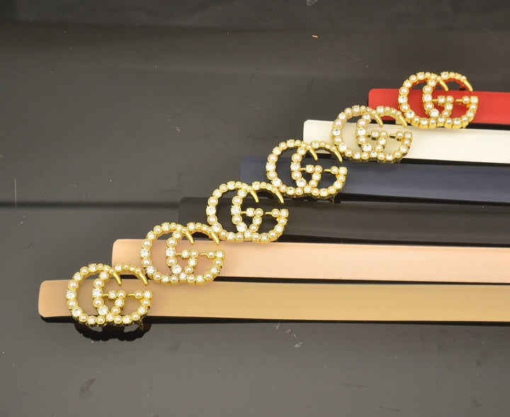 5 Color Fashion Double G Pearl Belt