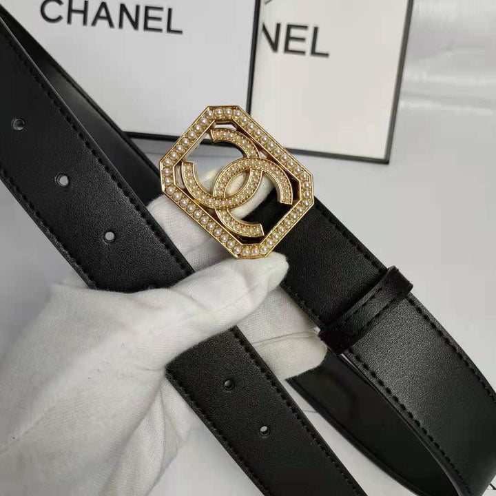 2 Colors Luxury Monogrammed Square Buckle Belts