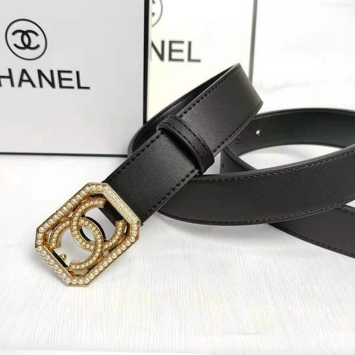 2 Colors Luxury Monogrammed Square Buckle Belts