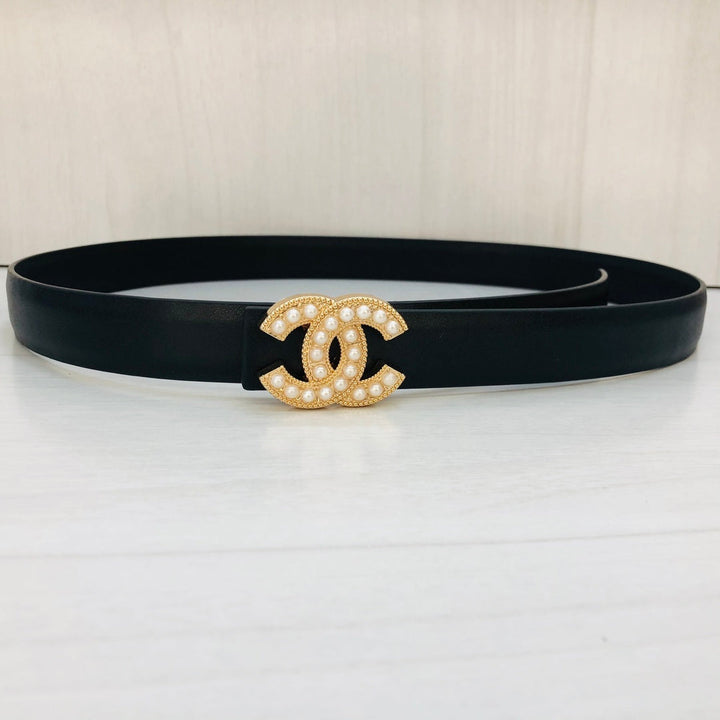 6 Colors Fashion Pearl Letter Leather Belt