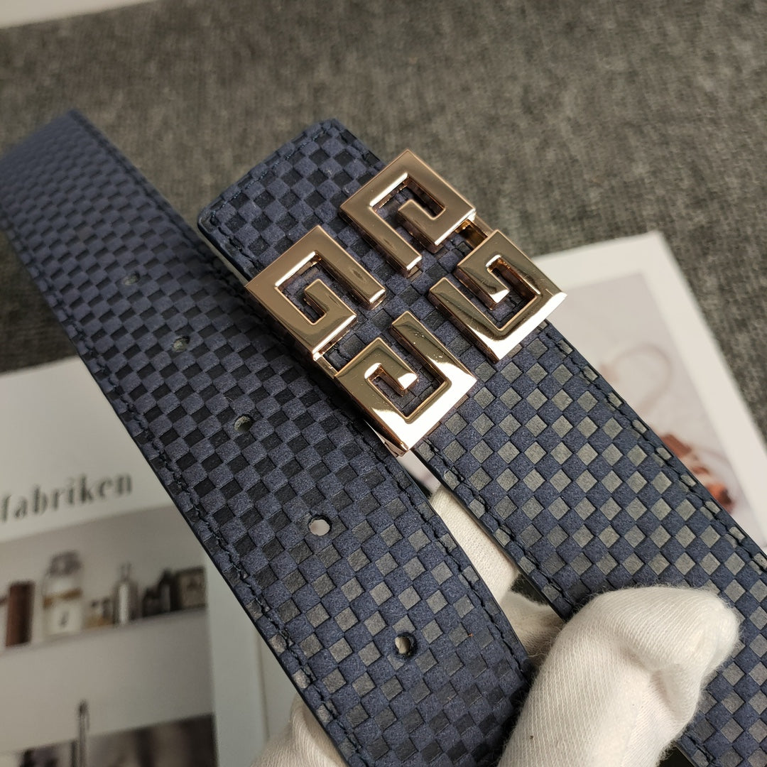 3 Colors Luxury Blue Leather Belt