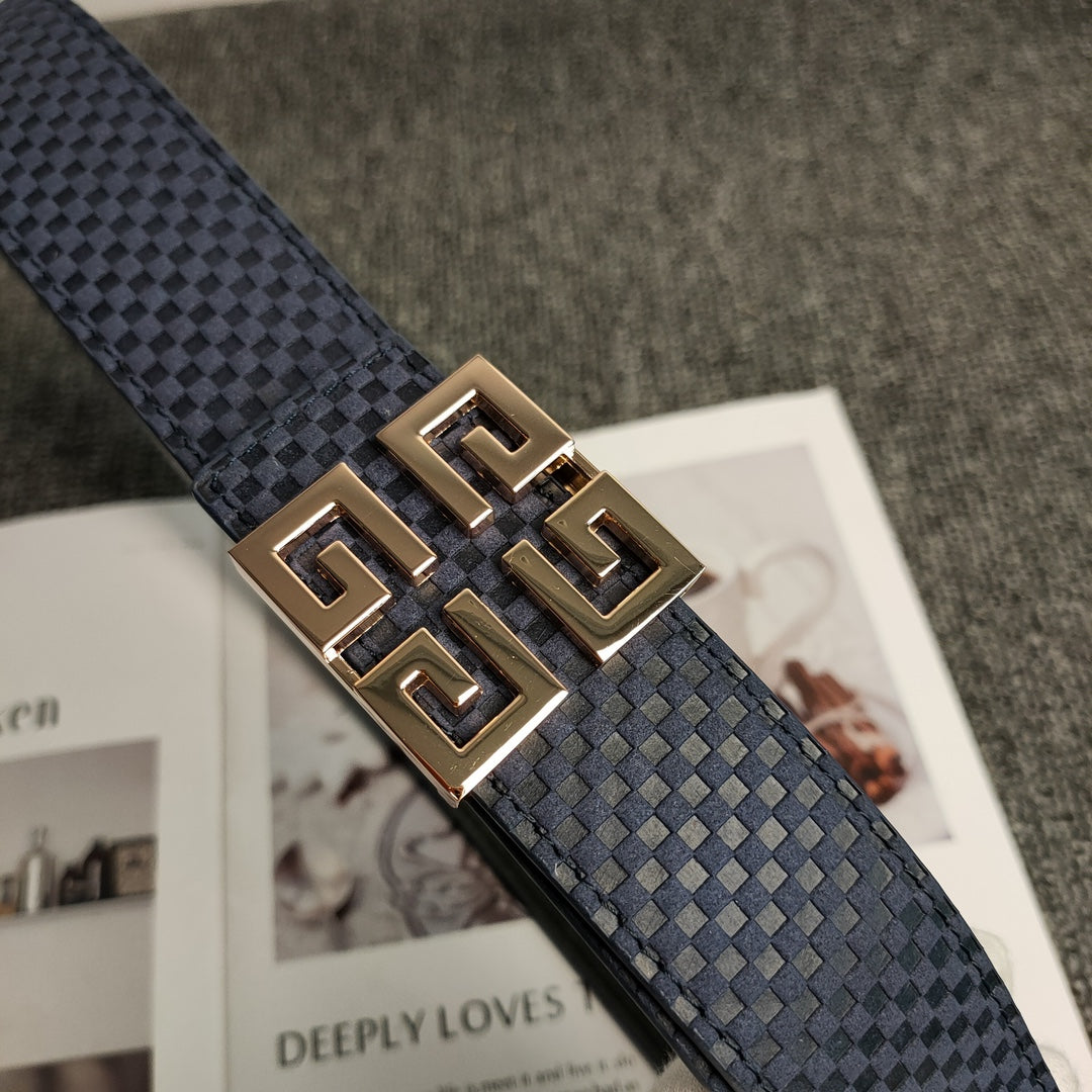 3 Colors Luxury Blue Leather Belt