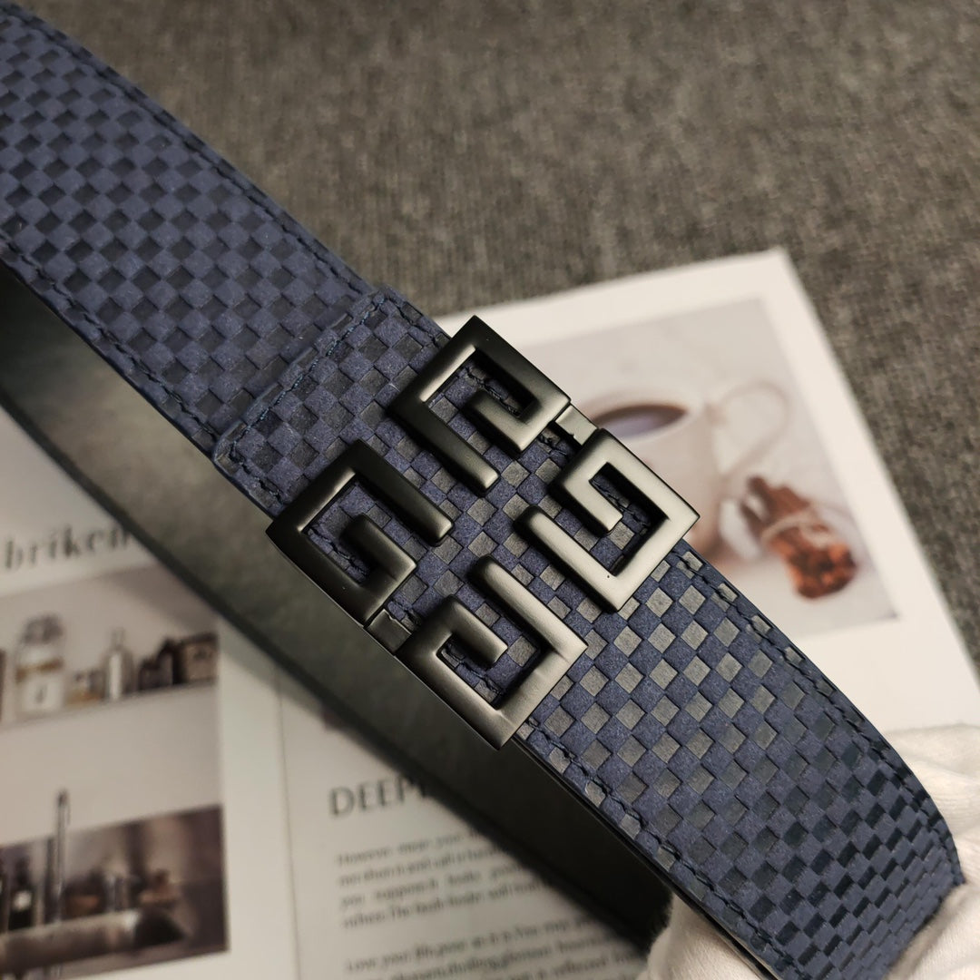 3 Colors Luxury Blue Leather Belt