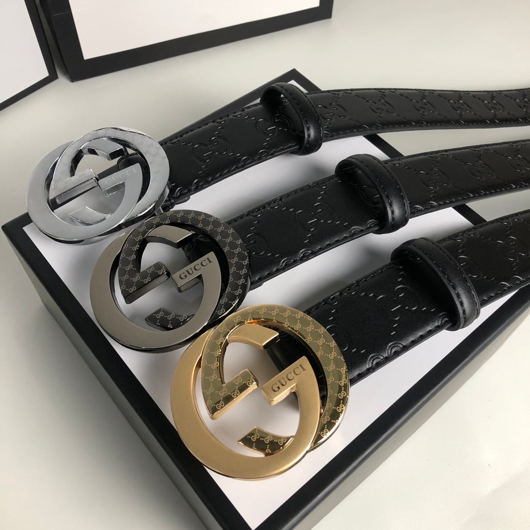 3 Colors Luxury Double G Leather Belt