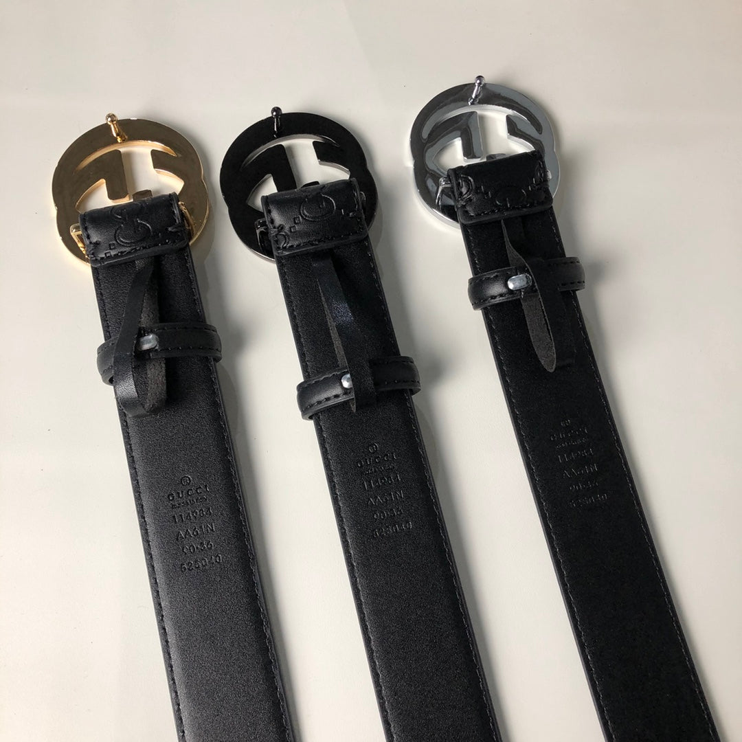 3 Colors Luxury Double G Leather Belt