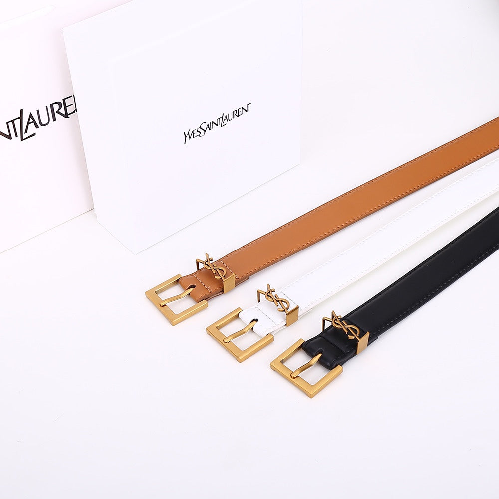 3 Colors Fashion Alphabet Buckle Ladies Leather Belt