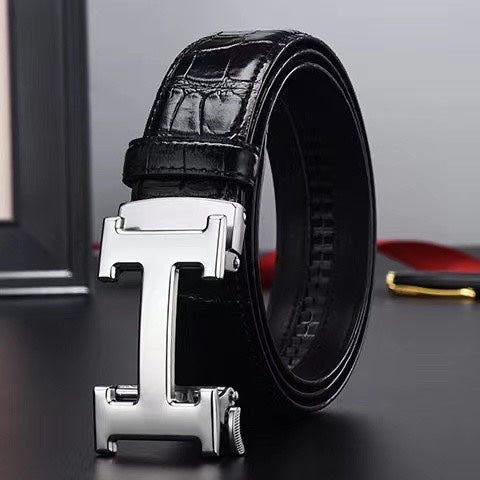 3 Colors Classic Alphabet Buckle Ladies Leather Belt