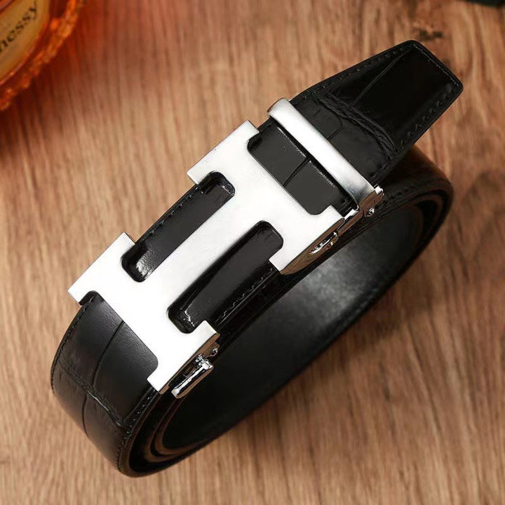 3 Colors Classic Alphabet Buckle Ladies Leather Belt