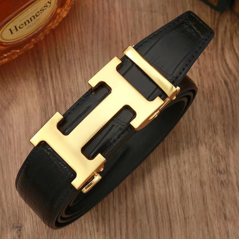 3 Colors Classic Alphabet Buckle Ladies Leather Belt