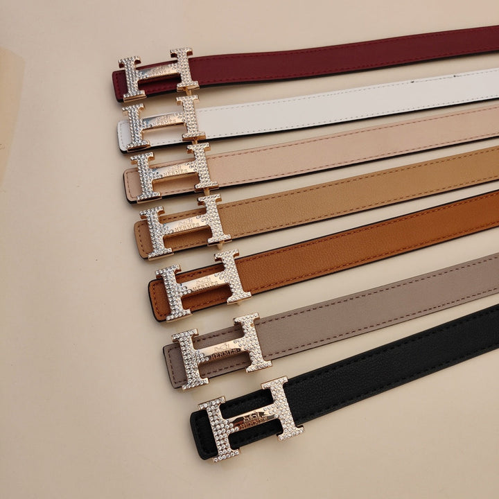 7 Colors Luxury Rhinestone Leather Belt