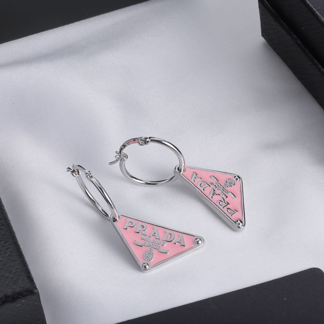 Triangle Pink Earrings