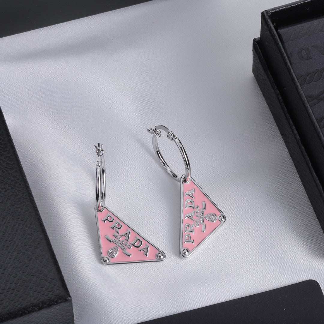 Triangle Pink Earrings