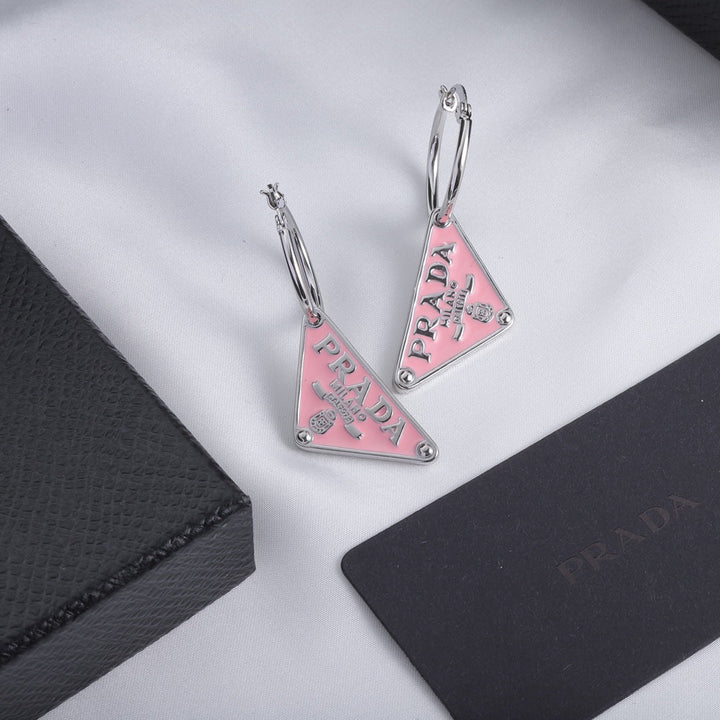 Triangle Pink Earrings