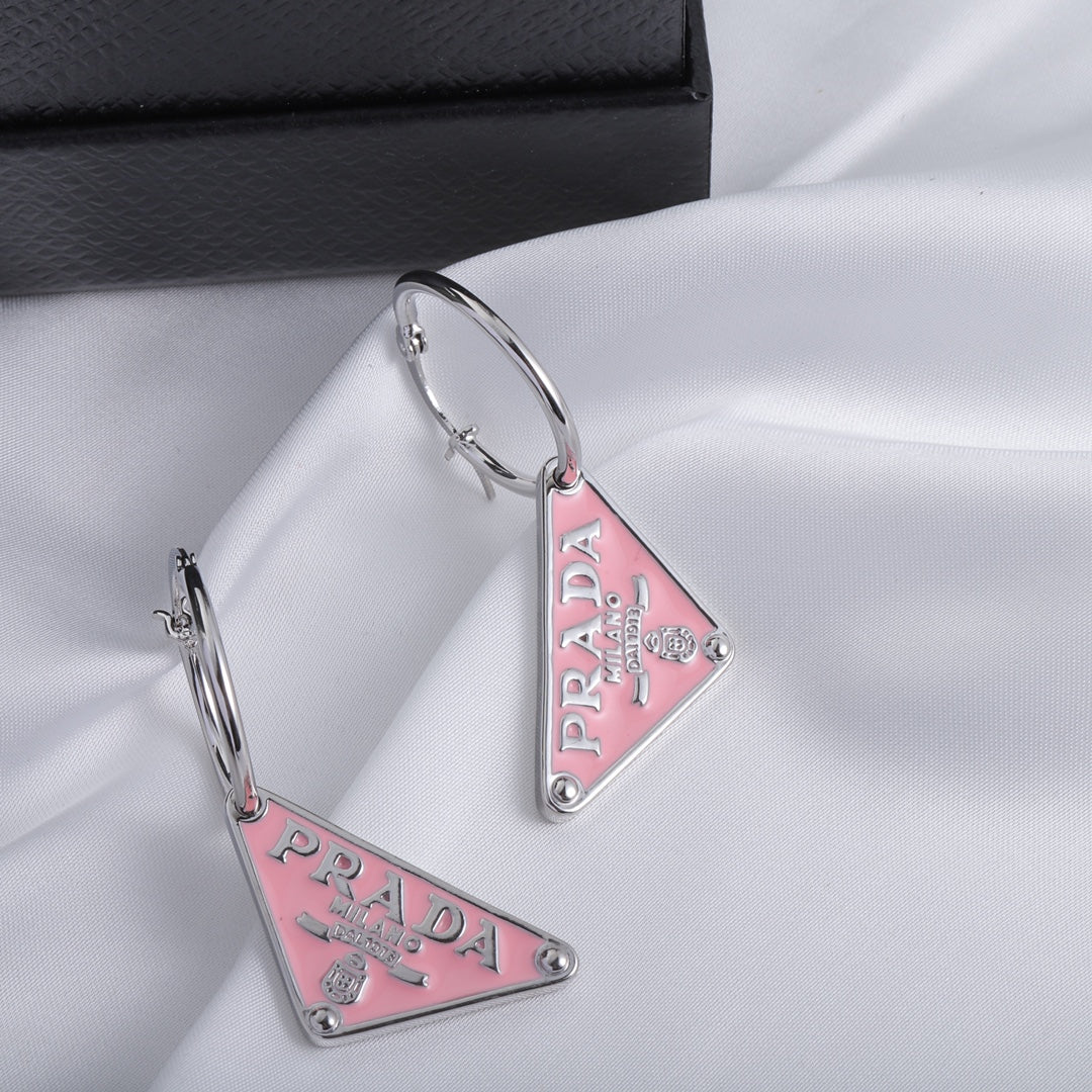 Triangle Pink Earrings