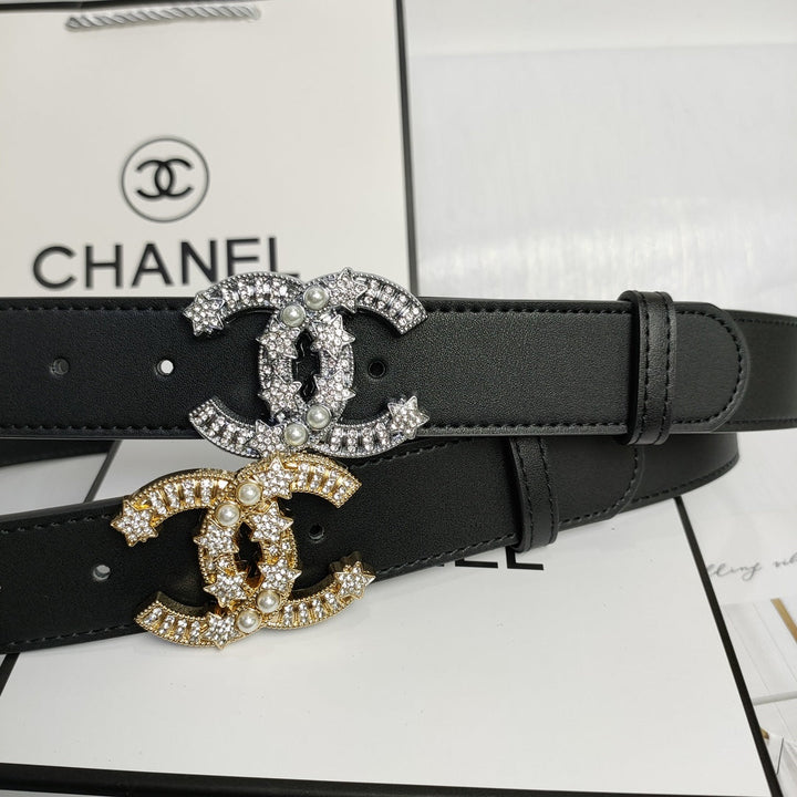 2 Colors Luxury Pearl CC Leather Belt