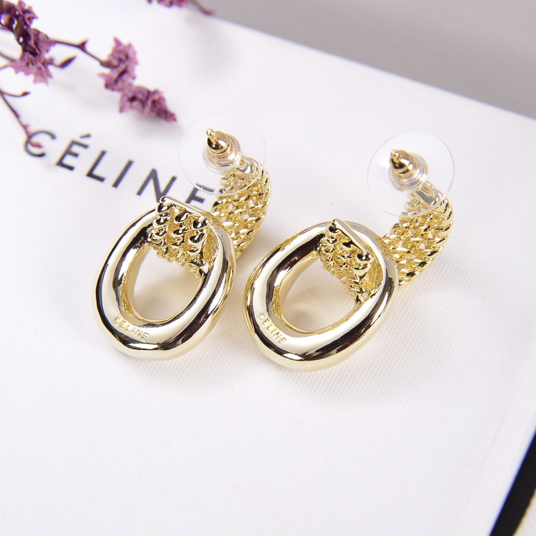 Half round twist earrings