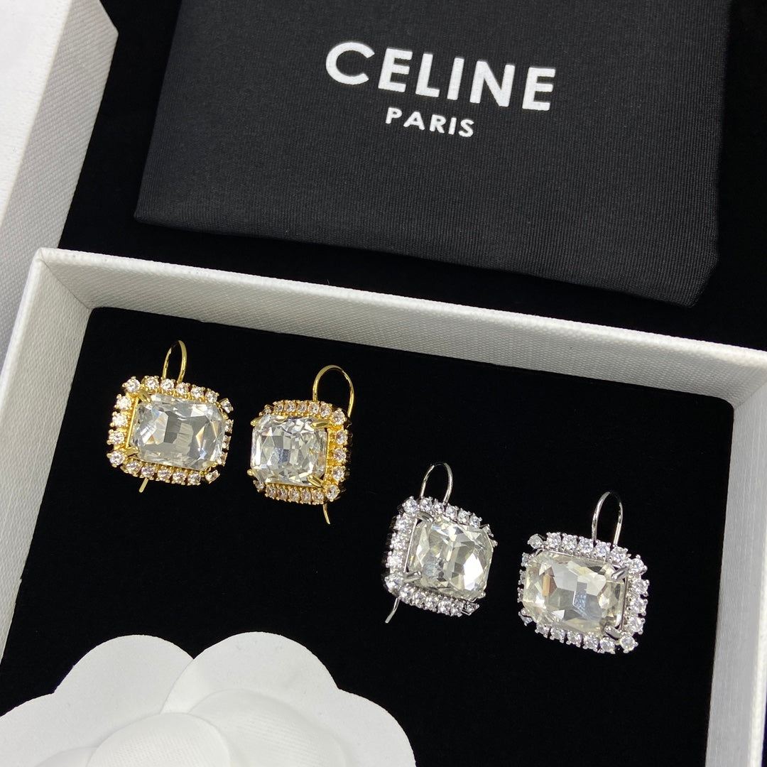 2024 new square rhinestone earrings