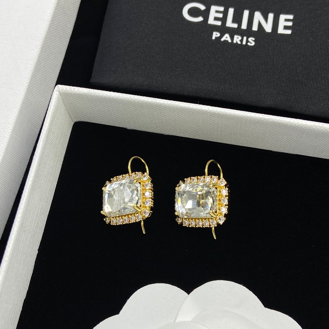 2024 new square rhinestone earrings