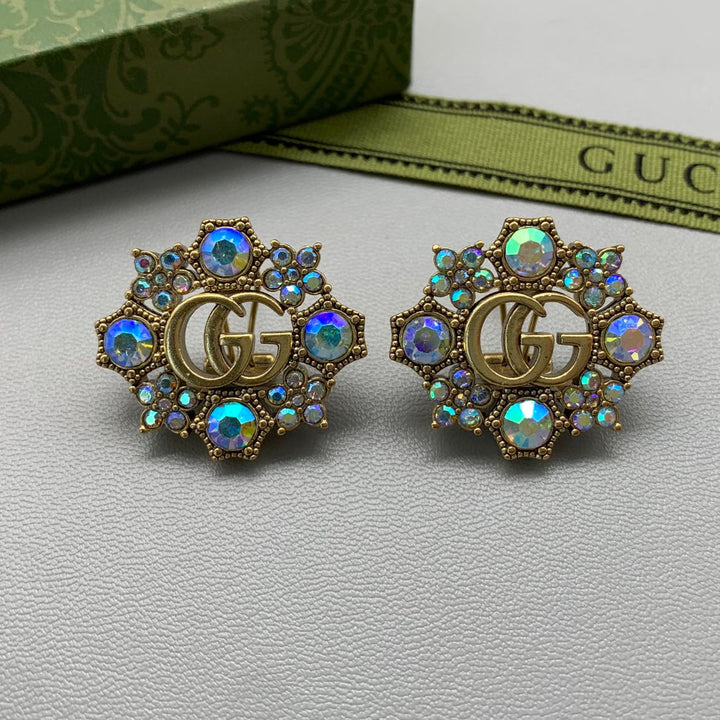 Fashion colored diamond earrings