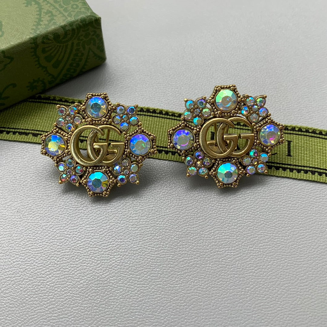 Fashion colored diamond earrings