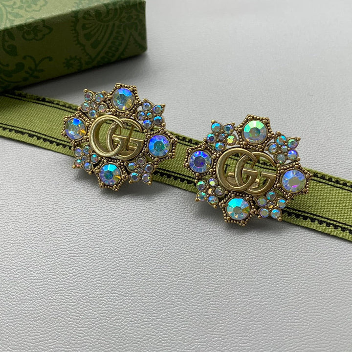 Fashion colored diamond earrings