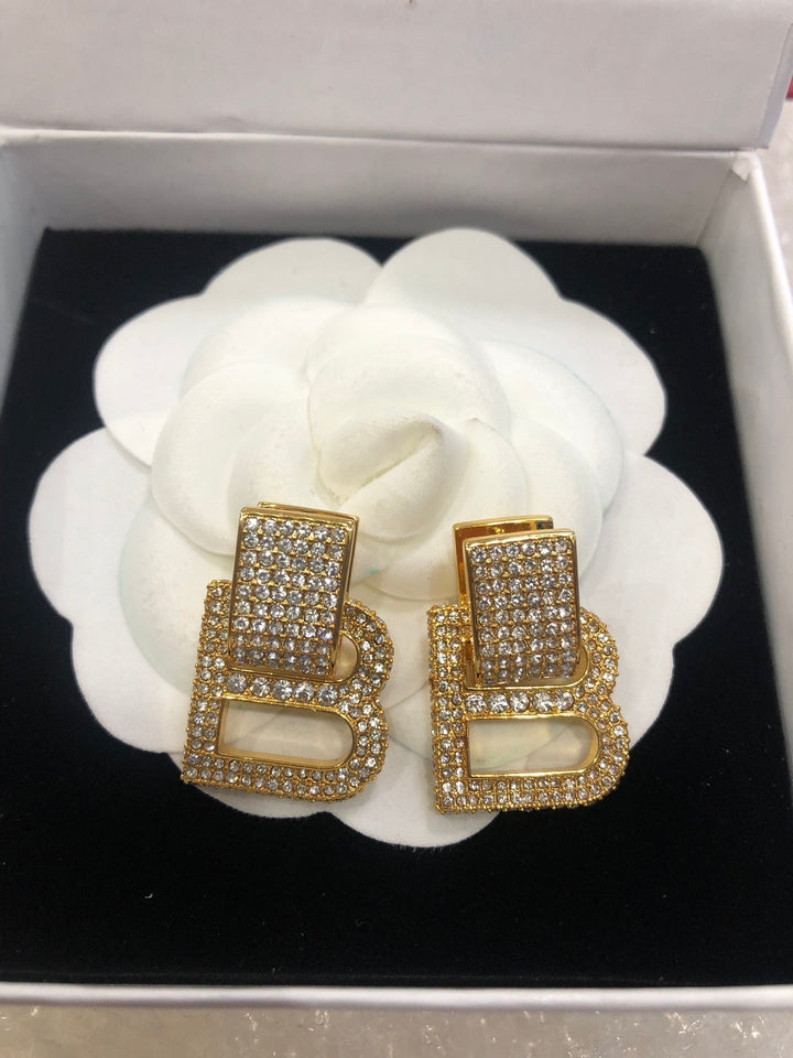 Luxury colored rhinestone earrings