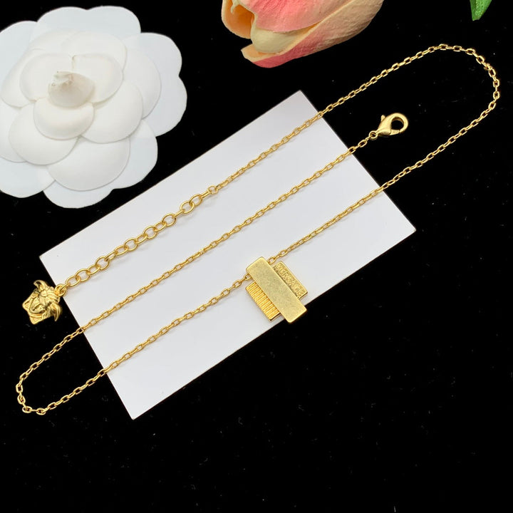 beautiful brass letters pendant necklace