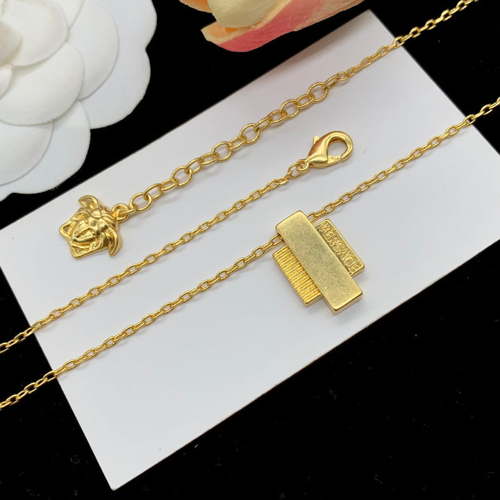 beautiful brass letters pendant necklace