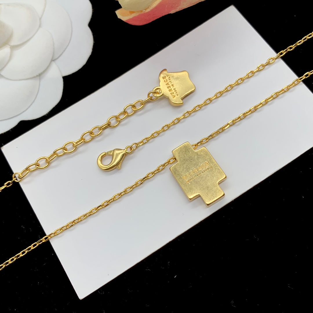 beautiful brass letters pendant necklace