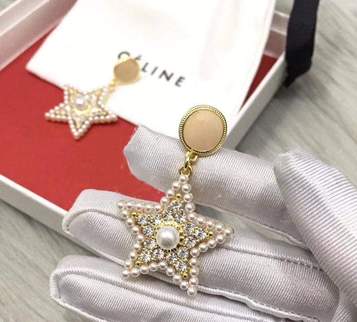 Fashion Star Pearl Earrings