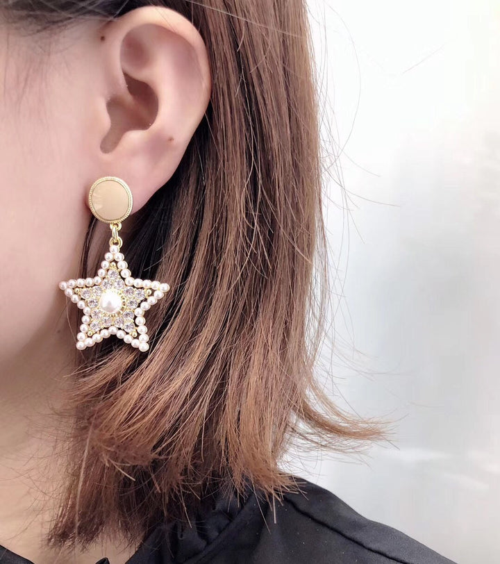 Fashion Star Pearl Earrings