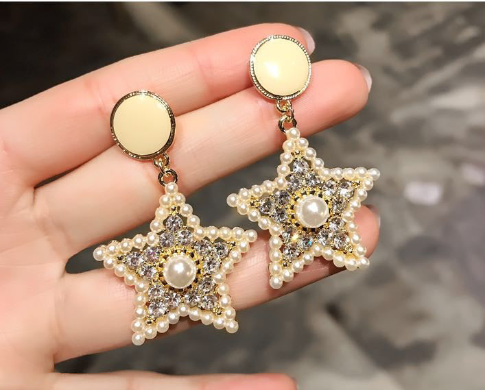 Fashion Star Pearl Earrings