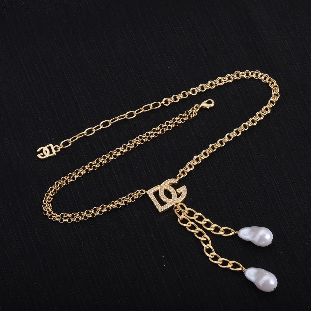 Fashion DG Pearl Pendant Necklace