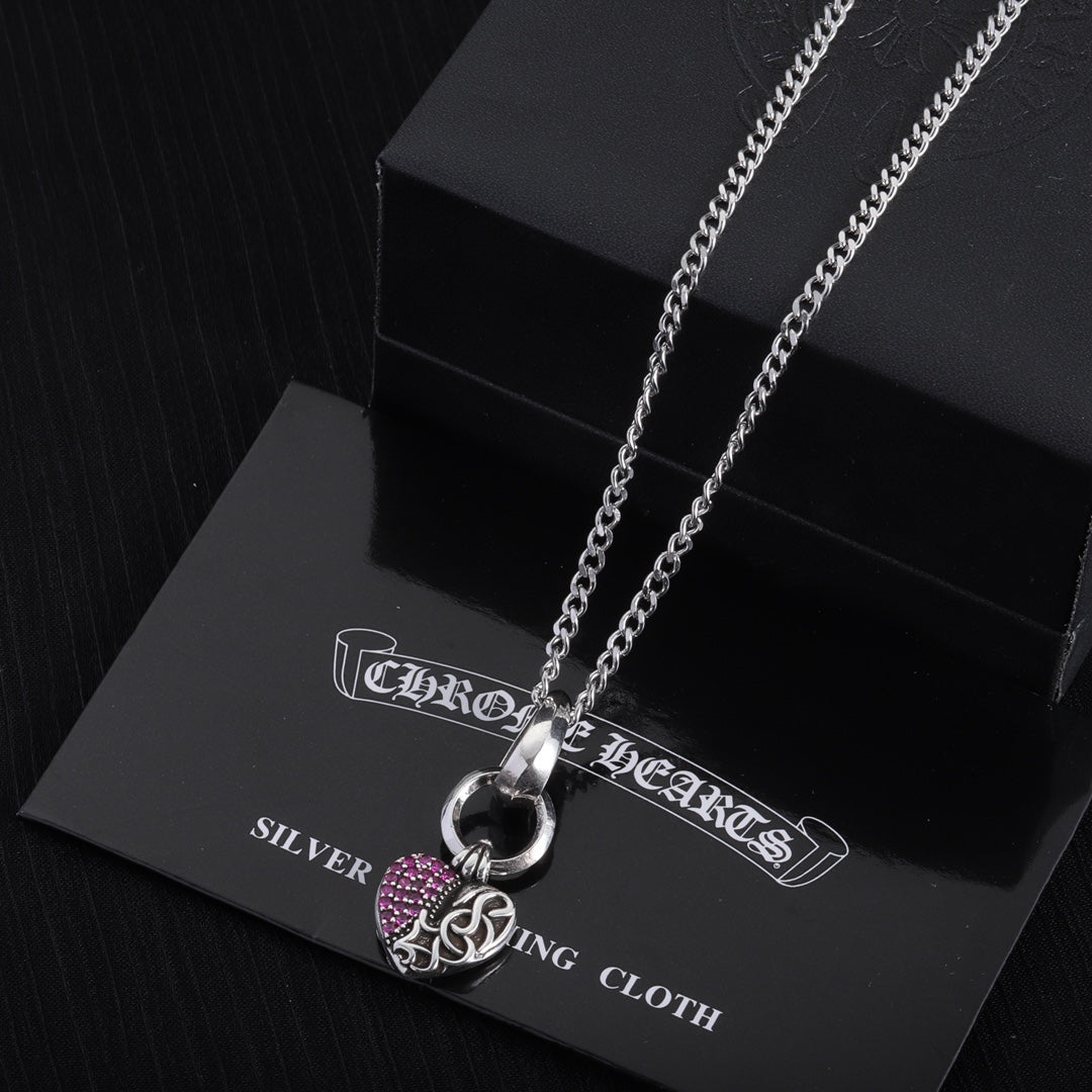 romantic heart pendant necklace