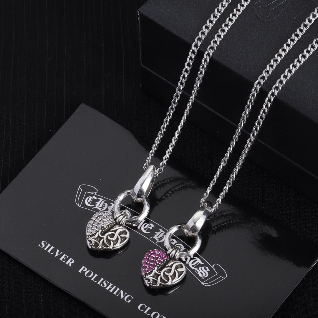 romantic heart pendant necklace