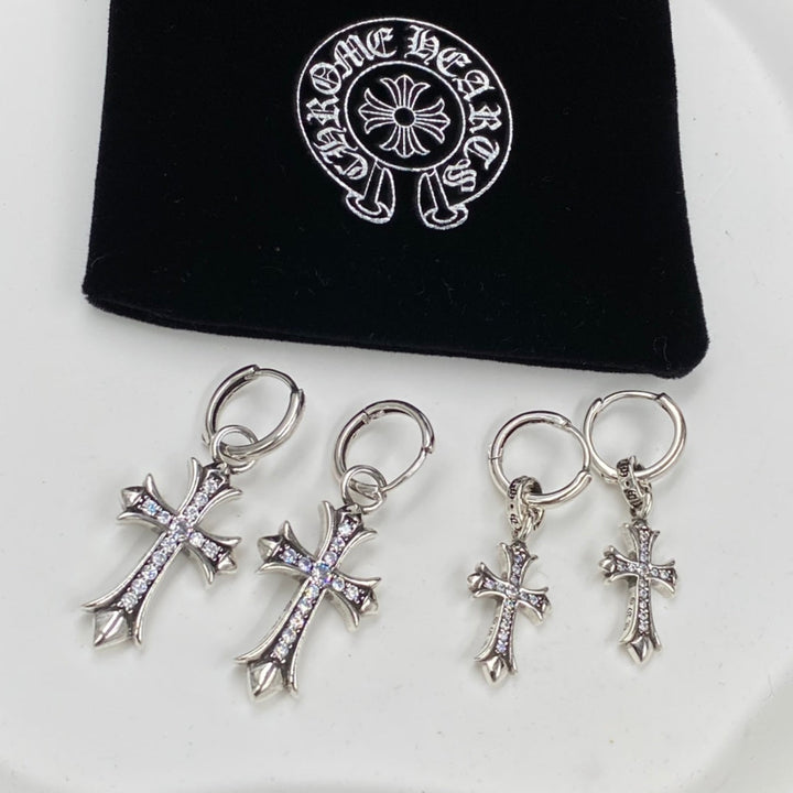 Luxury Rhinestone Cross Earrings