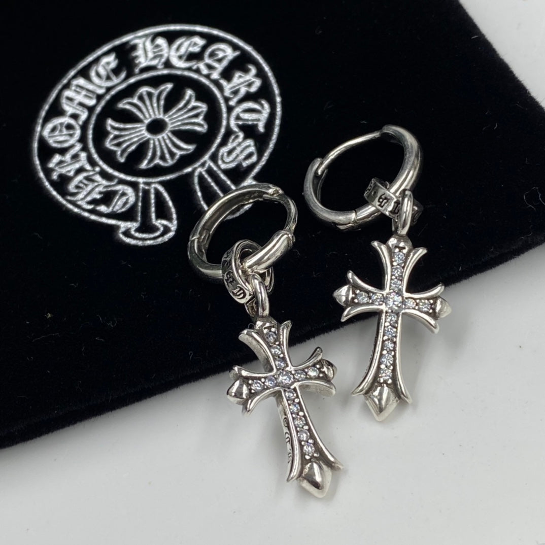 Luxury Rhinestone Cross Earrings