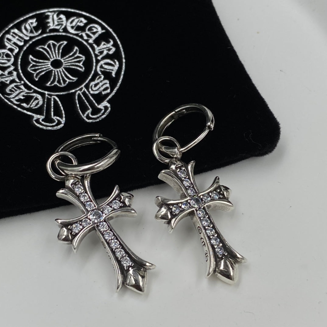 Luxury Rhinestone Cross Earrings