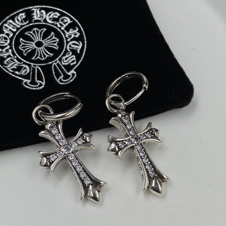 Luxury Rhinestone Cross Earrings