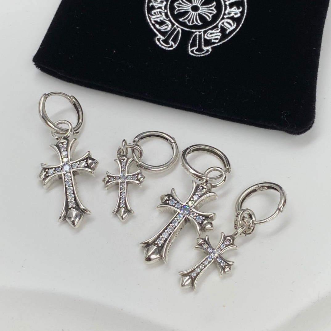 Luxury Rhinestone Cross Earrings